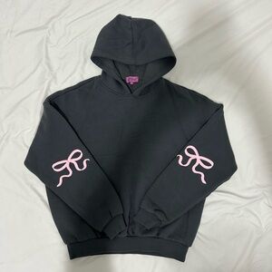 Edikted Bonney Bow detail hoodie dark grey 🎀